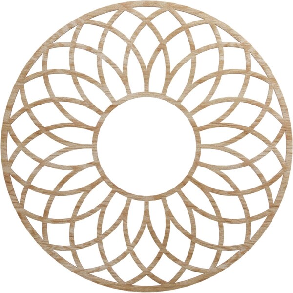 Ekena Millwork Cannes Wood Fretwork Pierced Ceiling Medallion, Red Oak, 34"OD x 11 5/8"ID x 1/4"T CMWP34X34X0250CNRO - main